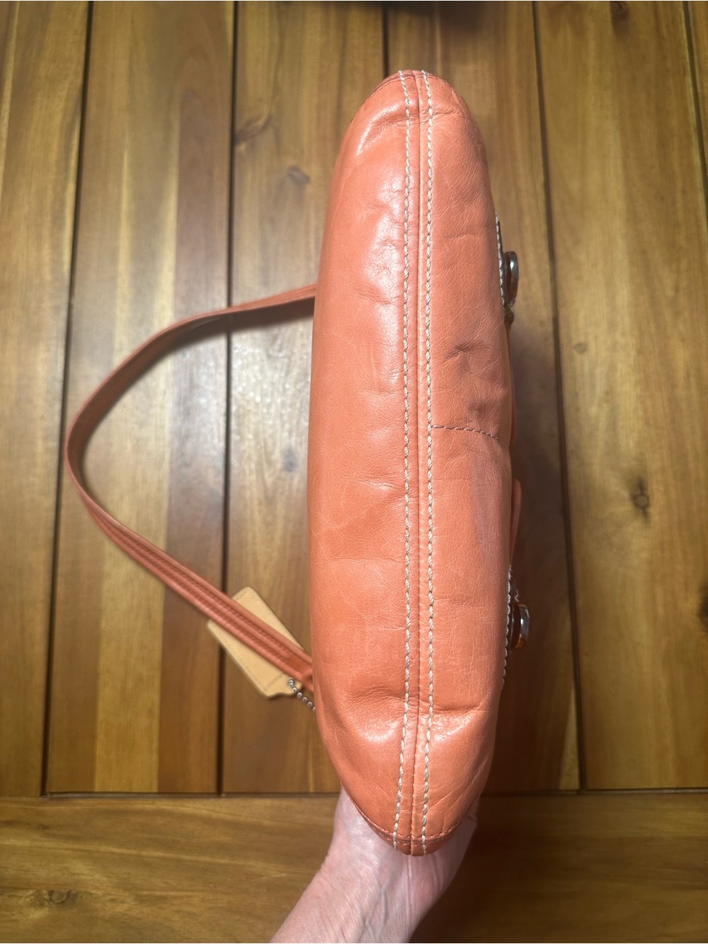 Coach Poppy Hippie Leather Hobo Bag with Matching Wallet in Salmon Pink - Picture 4 of 16